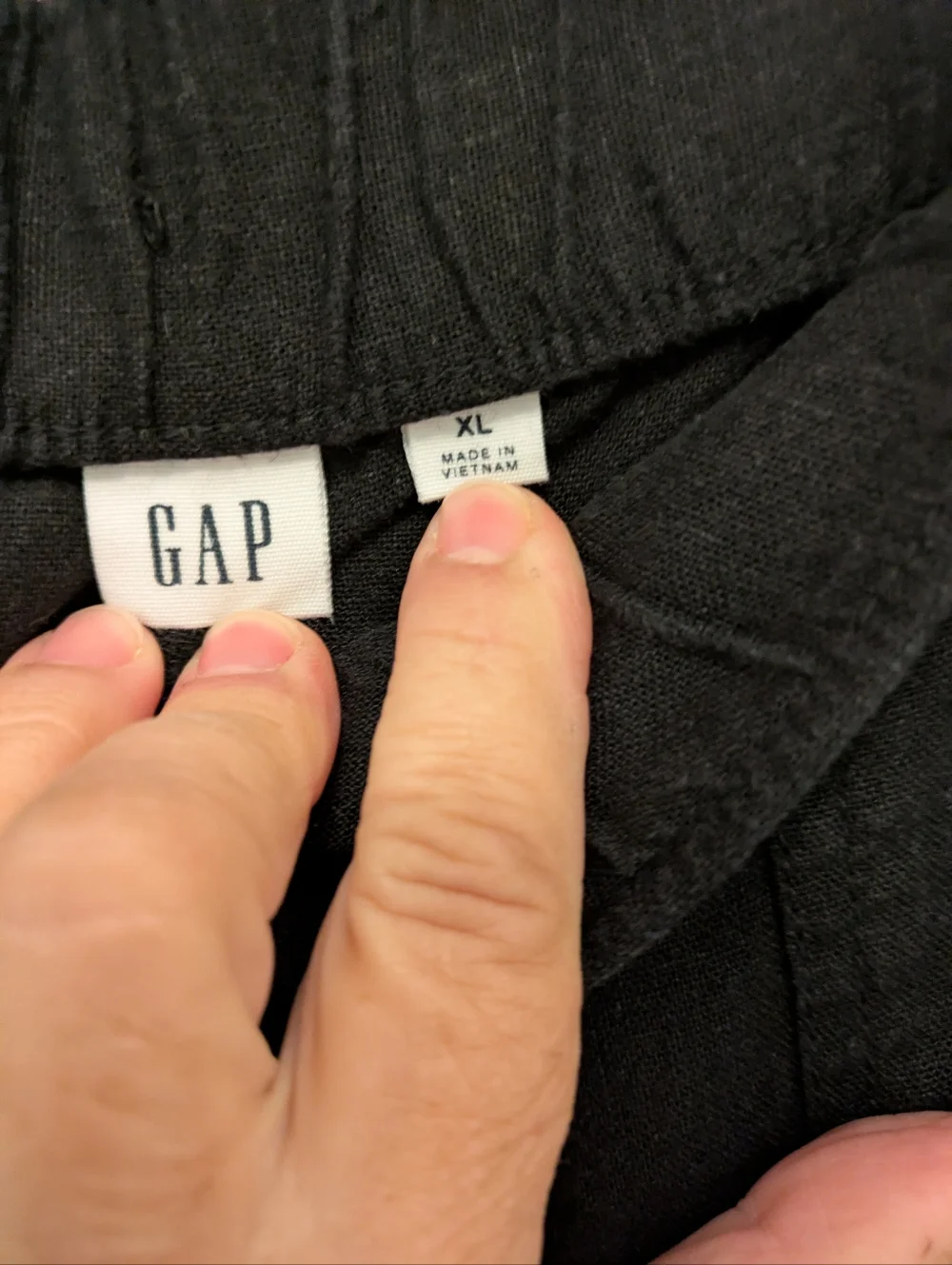 GAP Black Linen Wide Leg Cargo Pants- XL - Picture 6 of 6
